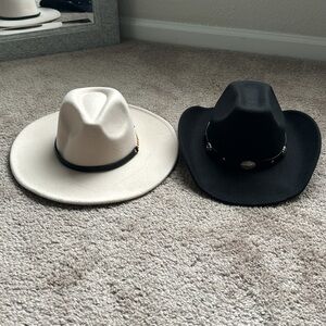 Black and cream western hats